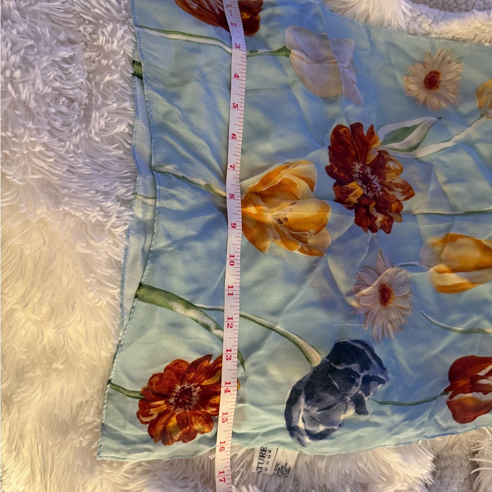 Signature by Echo Blue and Brown Floral Scarf - Picture 6 of 6